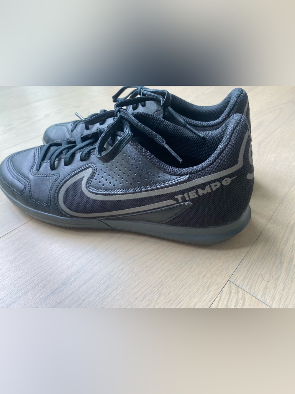 Nike Black Tiempo Indoor Soccer Shoes